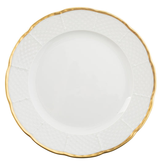 Ultra White Gold Monogram Dinner Plate