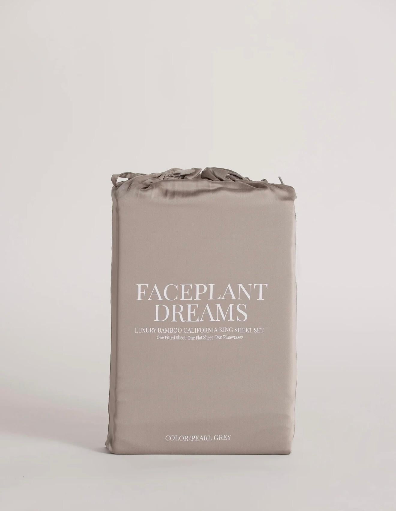 Faceplant Dreams Bamboo Sheets Queen Pearl Grey