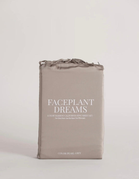 Faceplant Dreams Bamboo Sheets Queen Pearl Grey