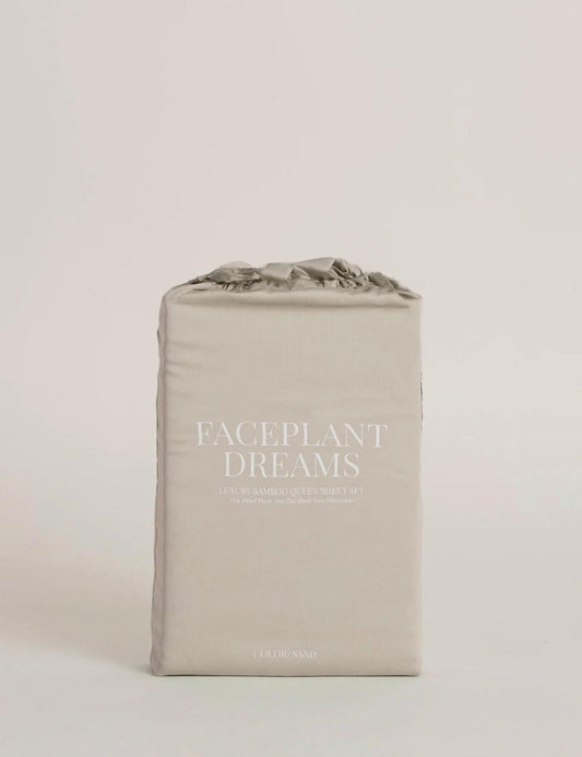 Faceplant Dreams Bamboo Sheets Queen Sand