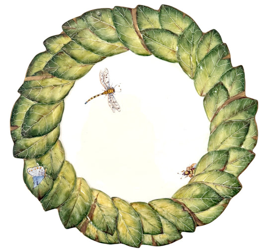 Embossed Green Leaf Plate