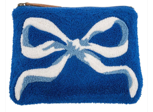 Embroidered Bow Zip Pouch