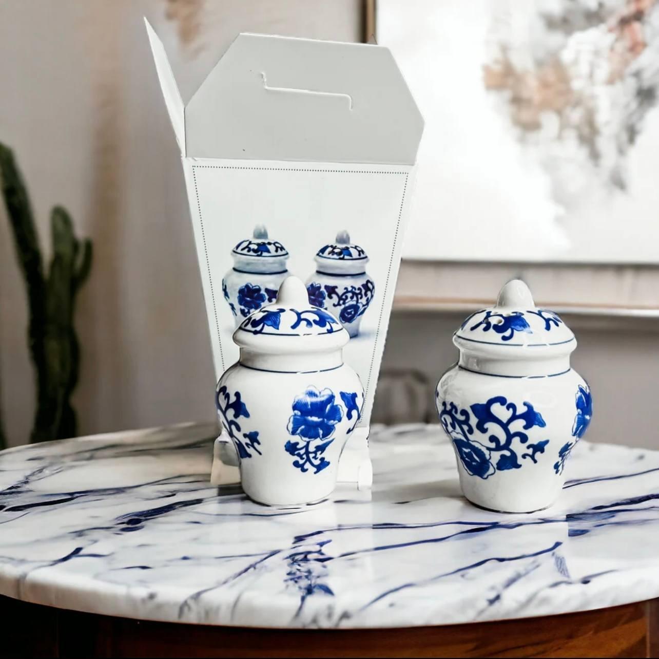 Blue and White Ginger Jar Salt and Pepper Shakers