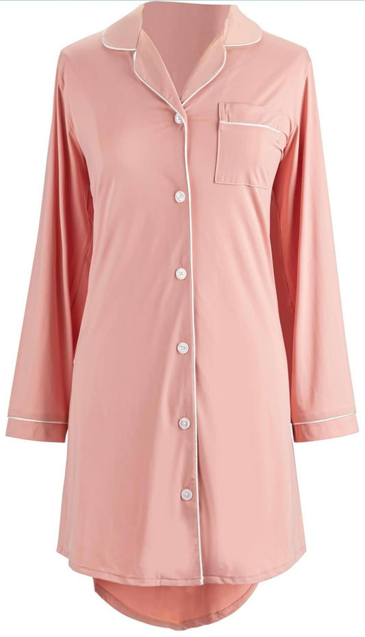 Cooling Night Shirt: Coral- Large