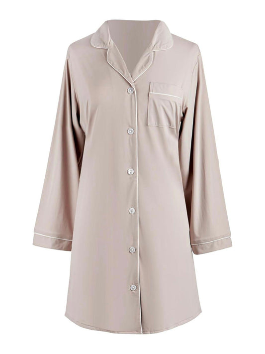 Cooling Night Shirt: Grey/Tan- Large