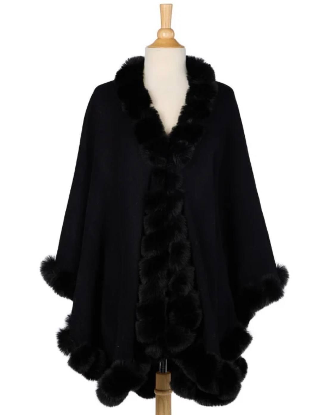 Black Faux Fur Wrap