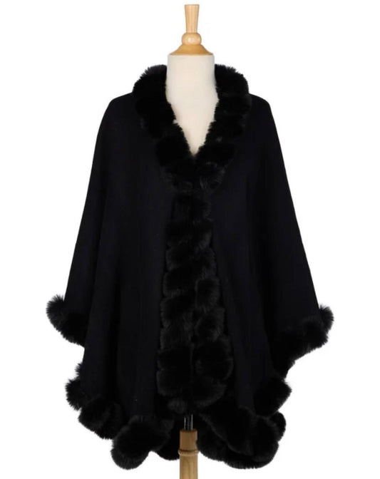 Black Faux Fur Wrap