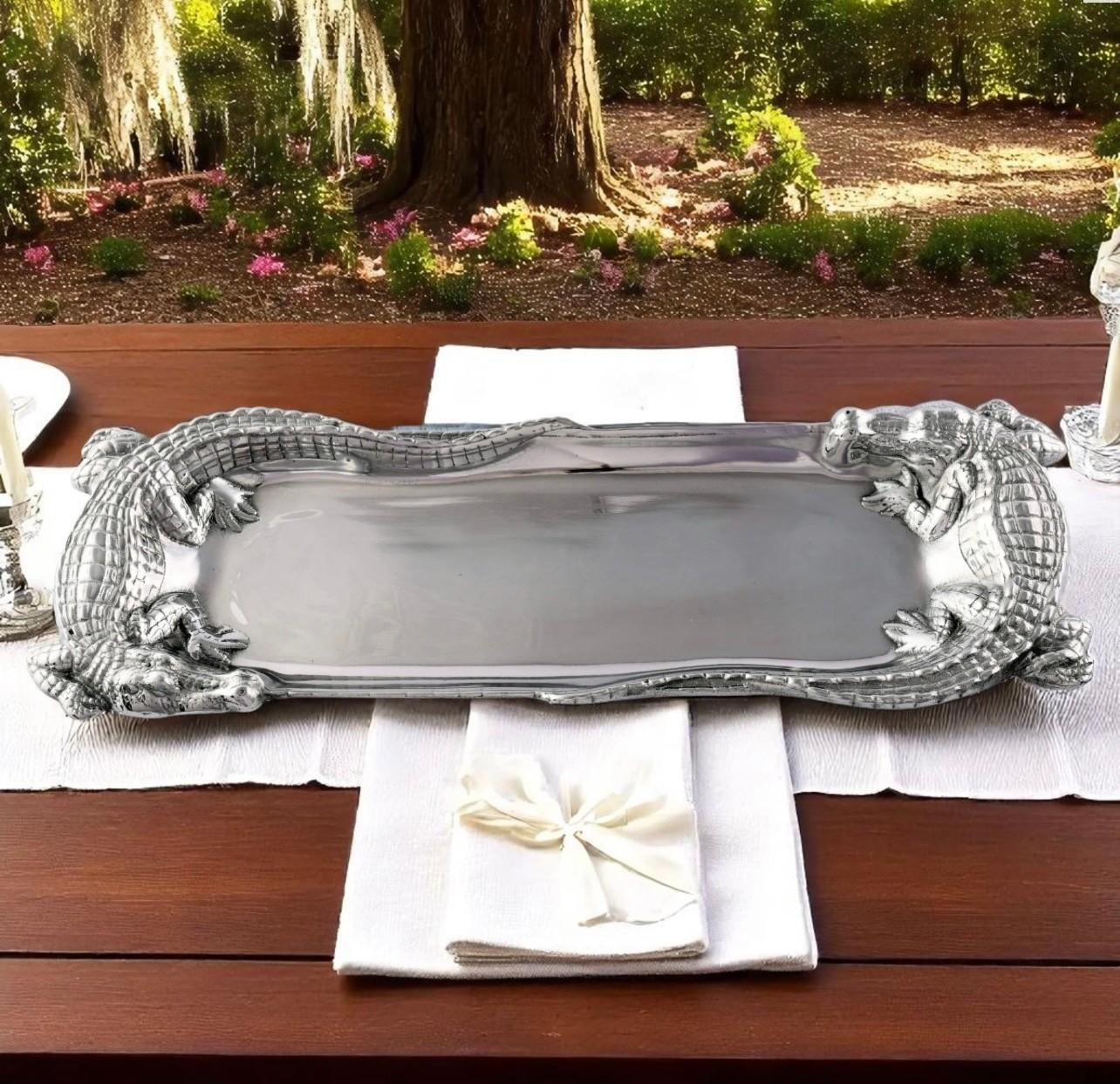 Alligator Figural Oblong Tray