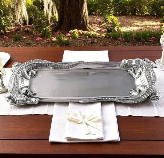 Alligator Figural Oblong Tray