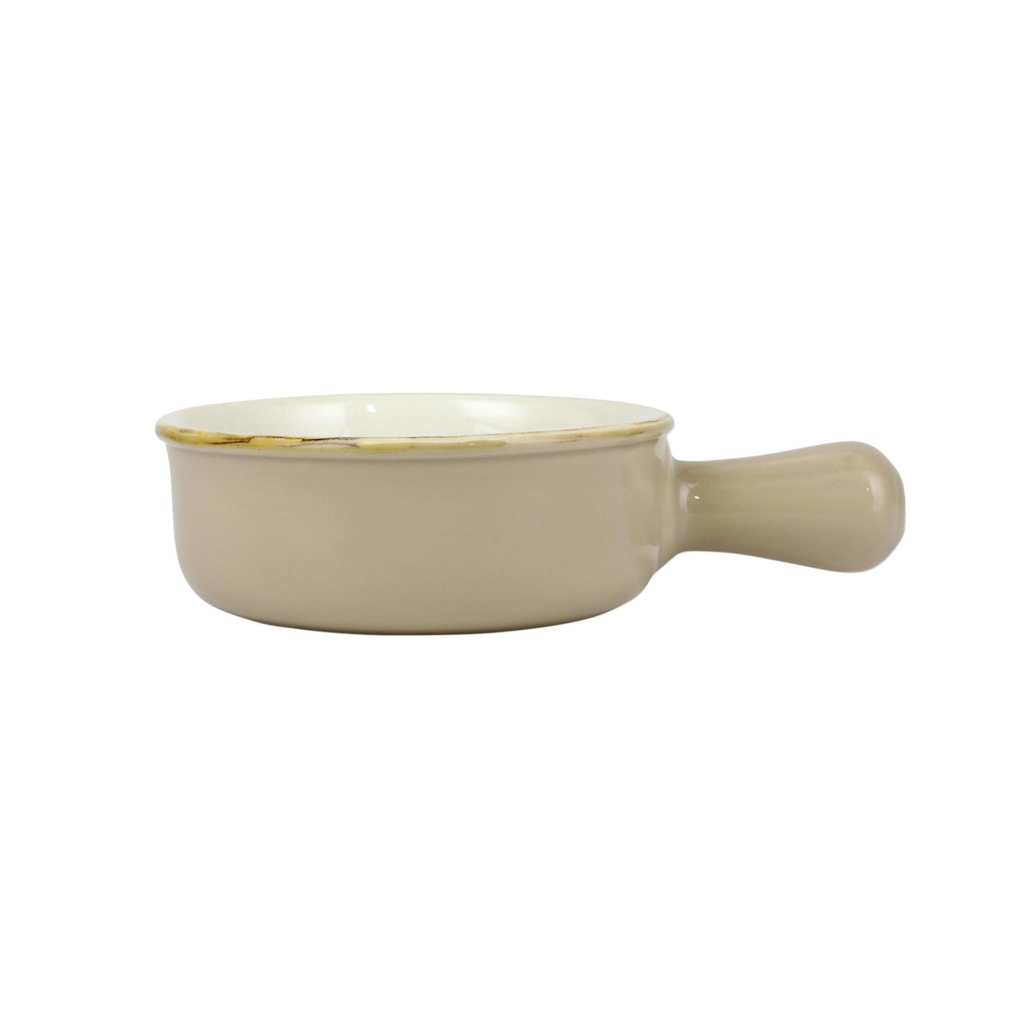 Cappuccino Small Round Baker with Large Handle