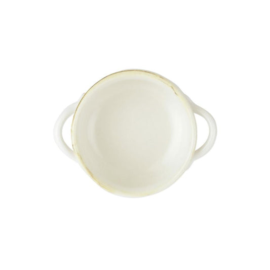 White Small Handled Round Baker