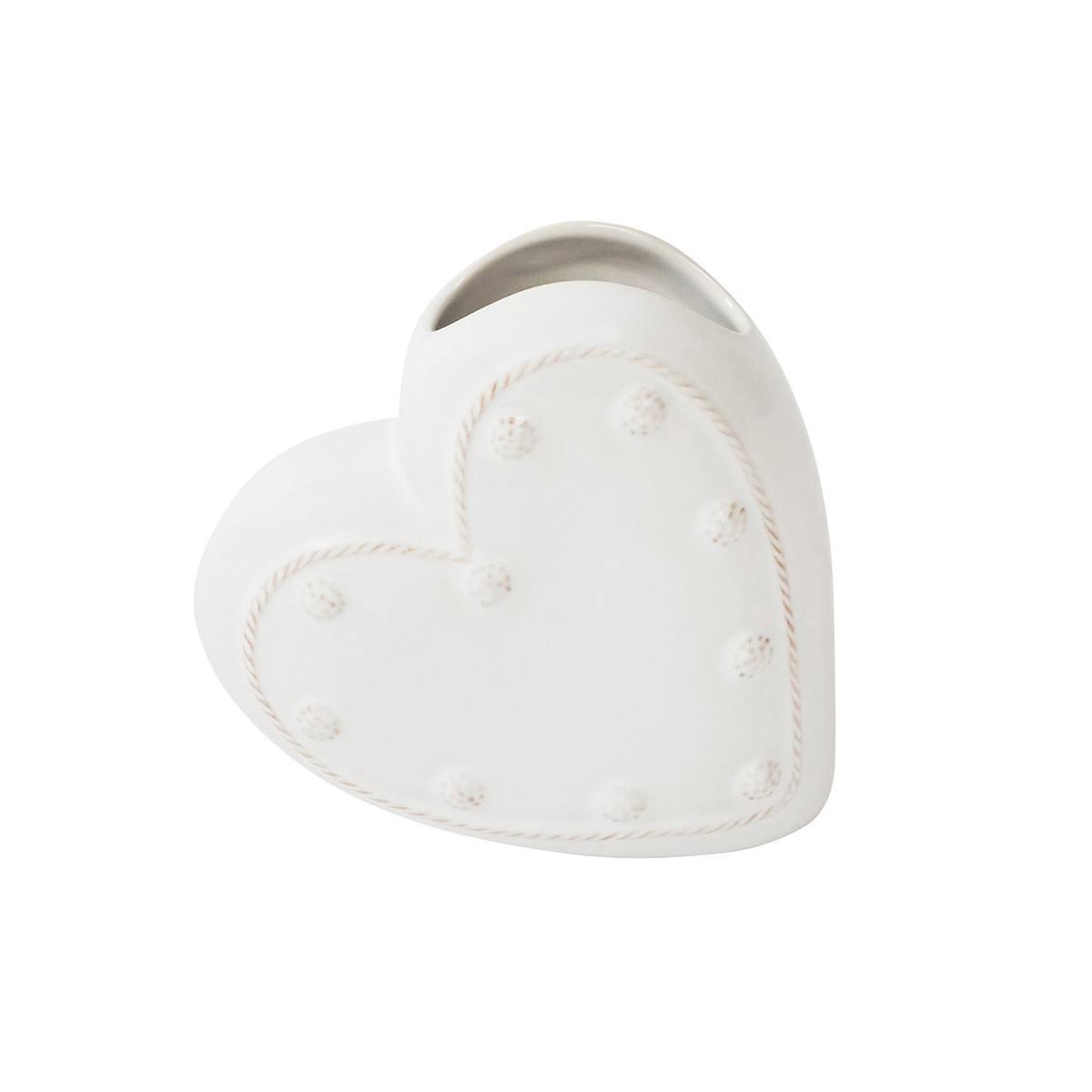 6" Heart Vase - Whitewash