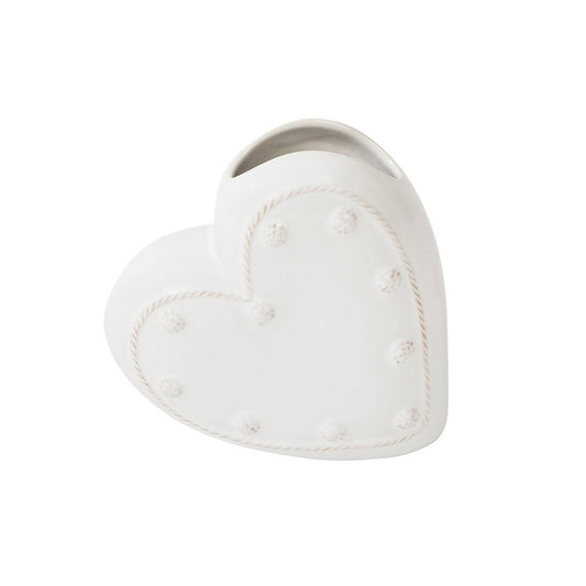 6" Heart Vase - Whitewash
