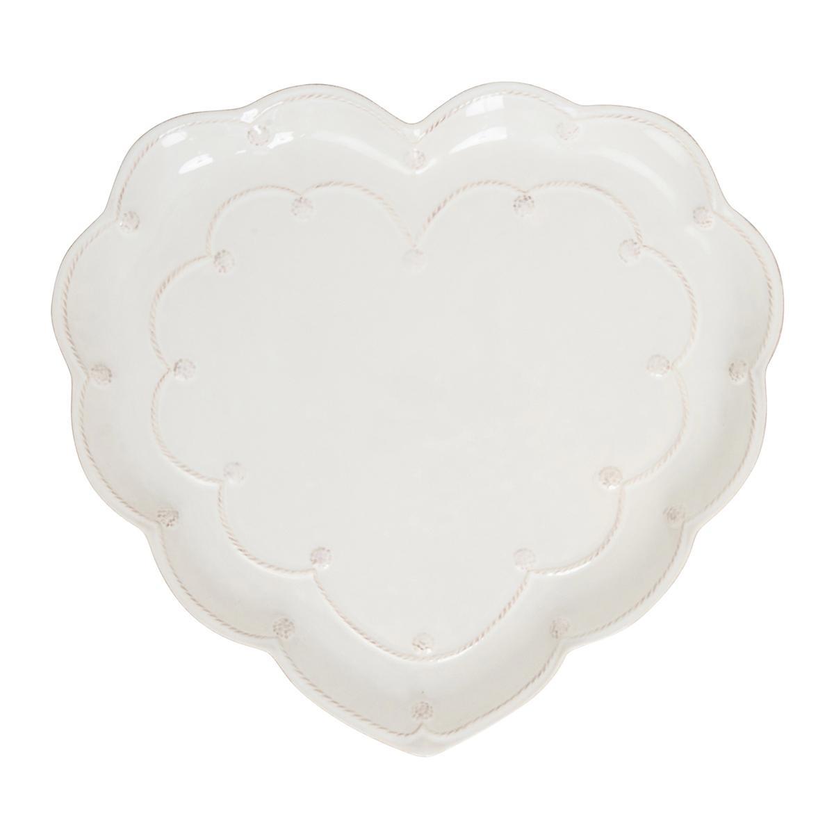 15" Heart Platter - Whitewash
