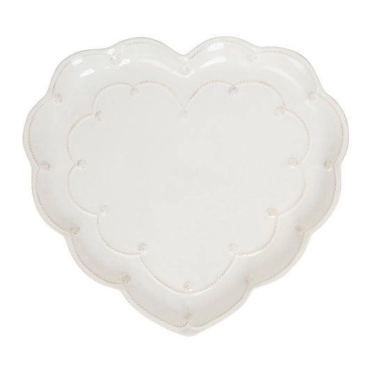 15" Heart Platter - Whitewash