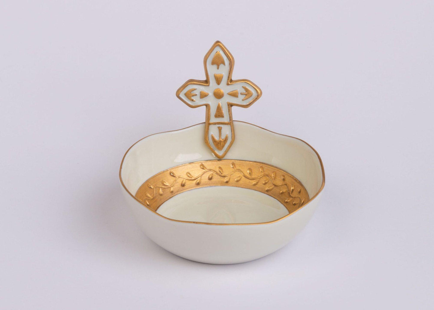 Porcelain Cross Bowl Ivory
