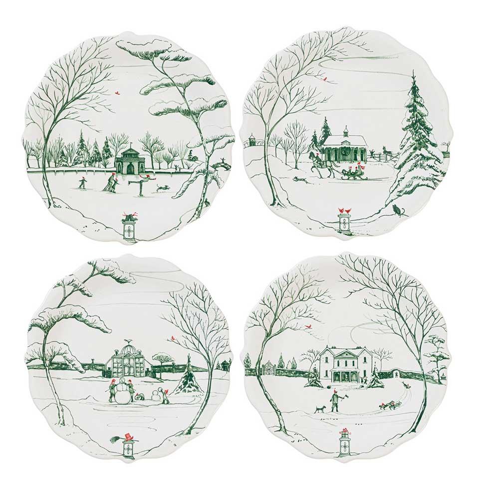 Party Plate Assorted Set/4 - Evergreen