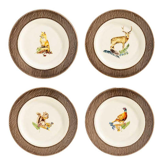 Animal Side/Cocktail Plate Assorted Set/4