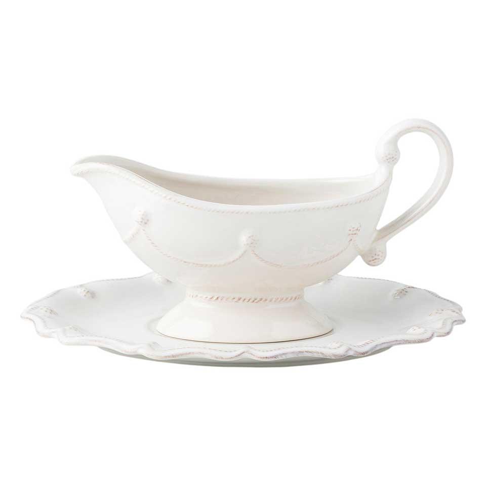 Sauce Boat and Stand - Whitewash