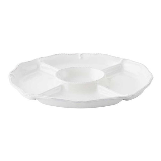15" Crudite Platter - Whitewash