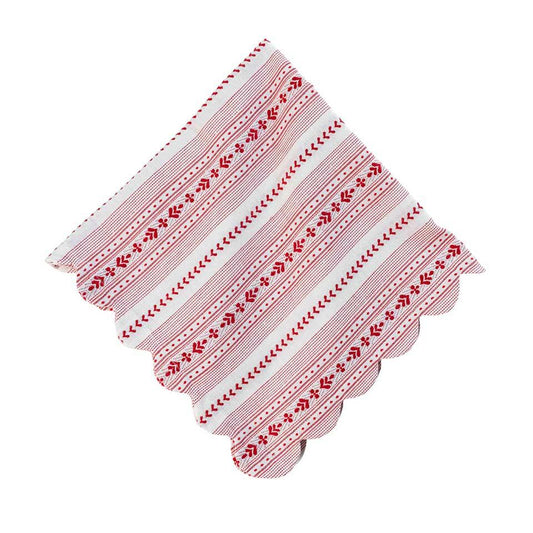 Villa Stripe Napkin - Red