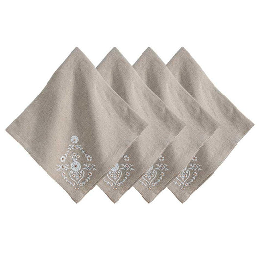 Heidi Embroidered Napkin Set/4 - Natural
