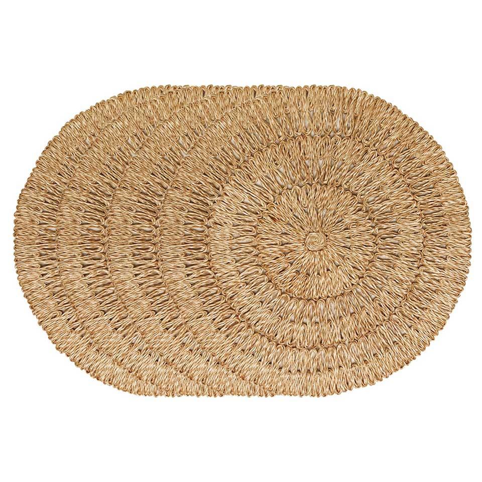 Straw Loop Set/4 - Natural