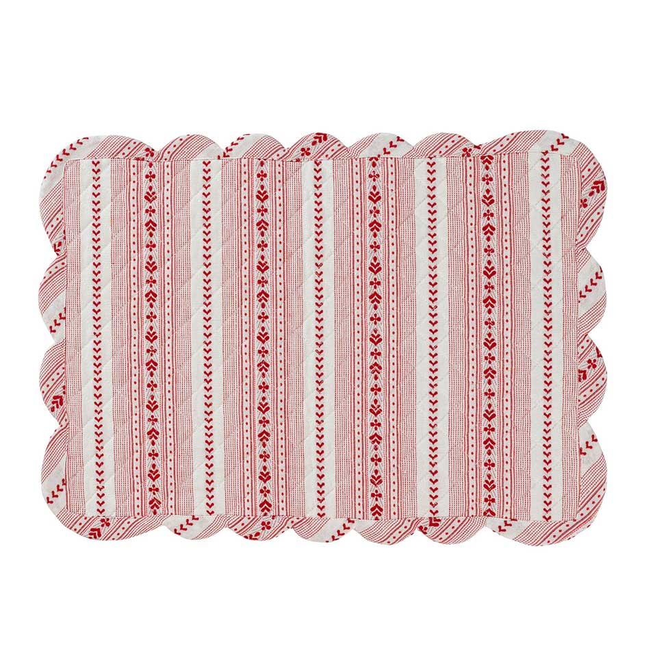 Villa Stripe Quilted - Red