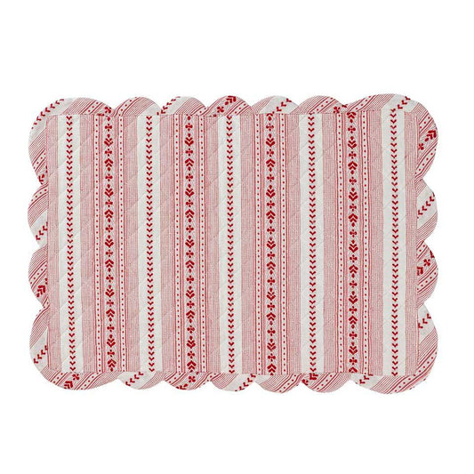 Villa Stripe Quilted - Red