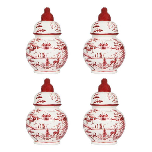 Ginger Jar Place Card Holder Set/4 - Ruby