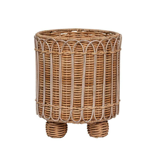 8" Round Planter - Whitewash