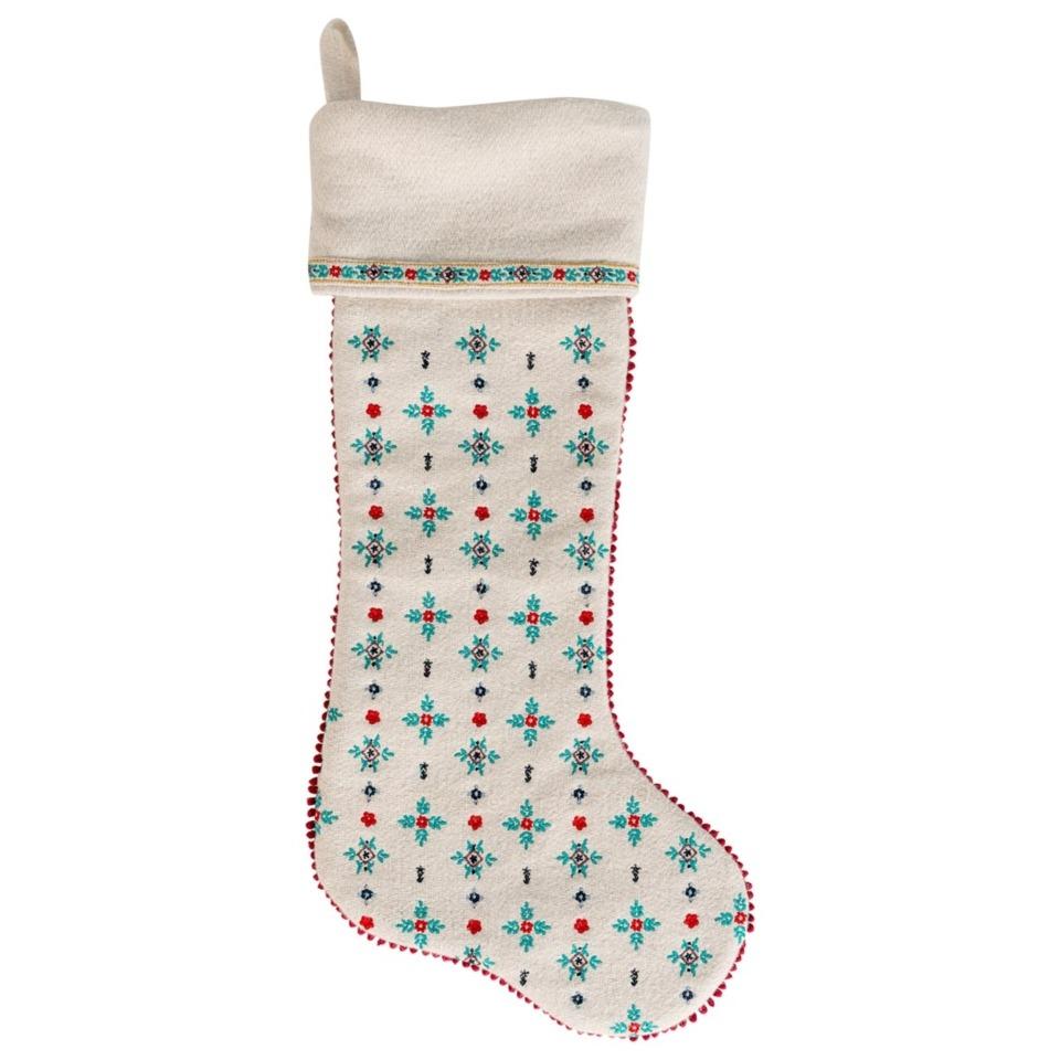 Heidi Embroidered Stocking- Multi