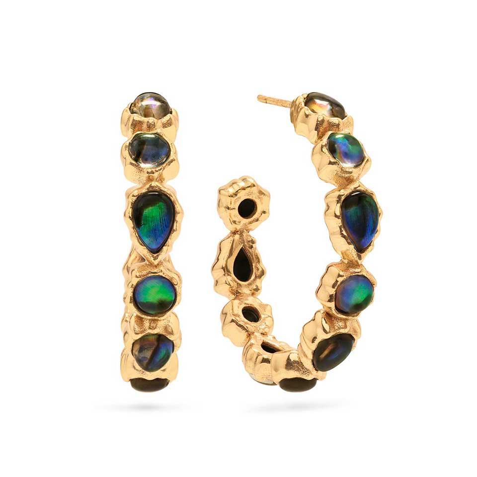 Medium Hoop Earrings - Abalone