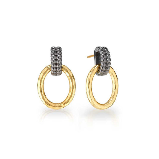 Regal Link Earrings - Gold/Midnight