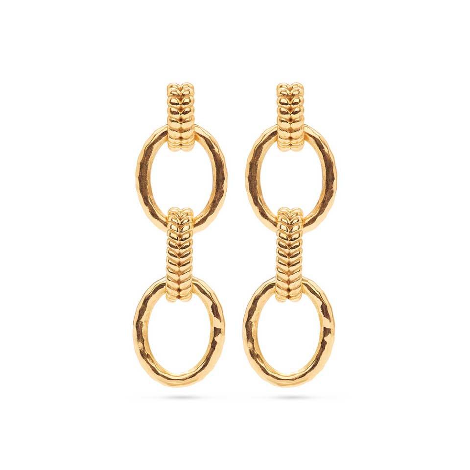 Regal Double Link Earrings - Gold