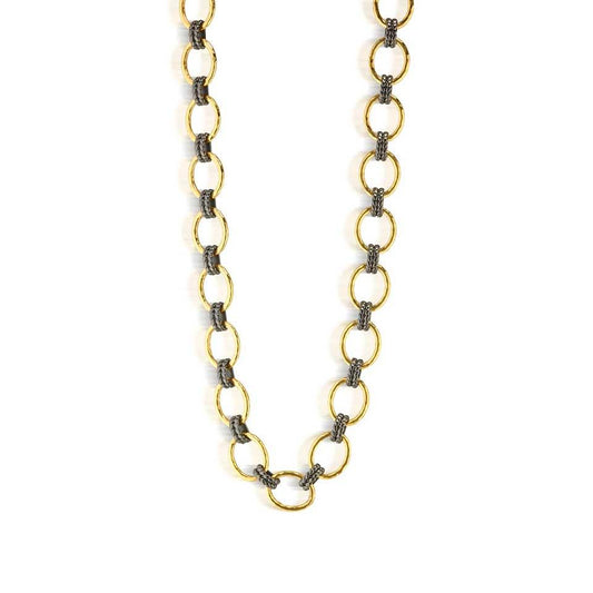 Grande Link Necklace, 16" - Gold/Midnight