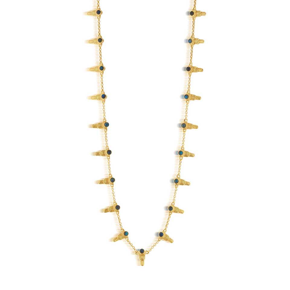 Ra Gem Necklace, 16" - Blue Labradorite