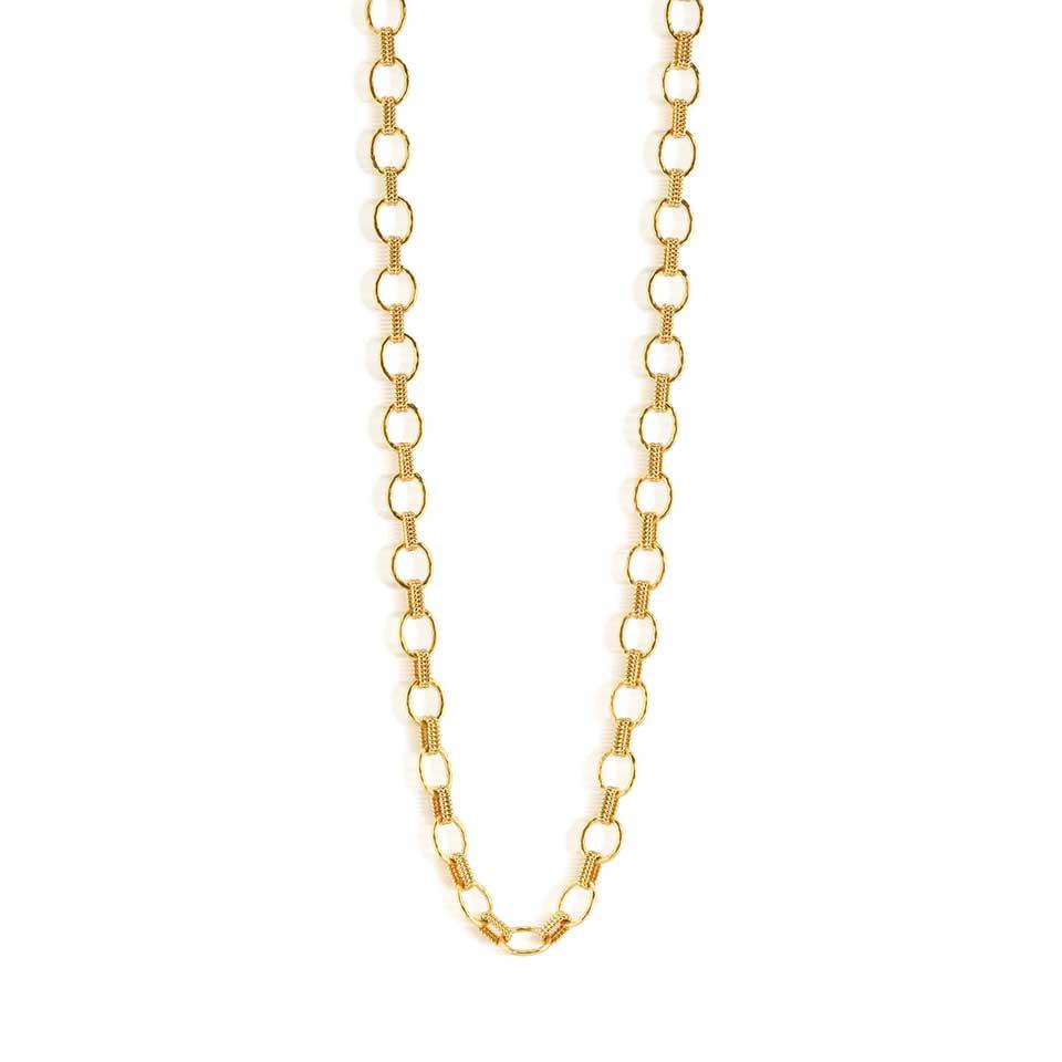 Small Link Necklace, 32" - Gold