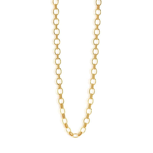 Small Link Necklace, 32" - Gold