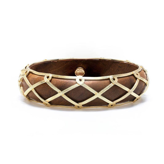 Hinged Bangle - Teak