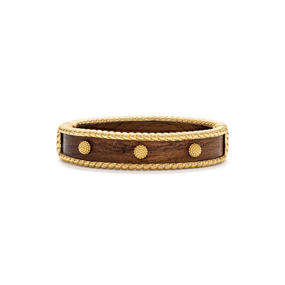 Small Hinged Bangle - Teak