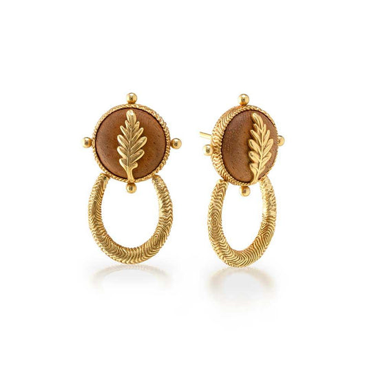 Oak Leaf Earrings - Teak