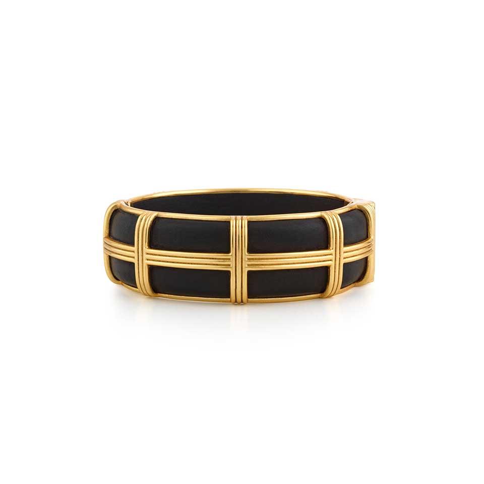 Hinged Bangle, S/M - Ebony