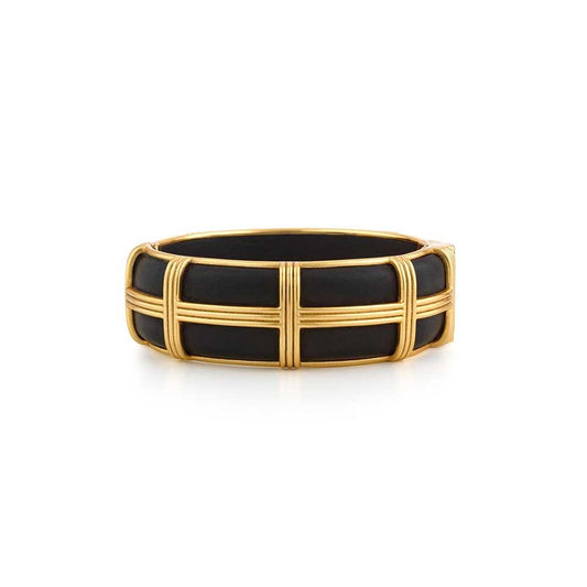 Hinged Bangle, S/M - Ebony