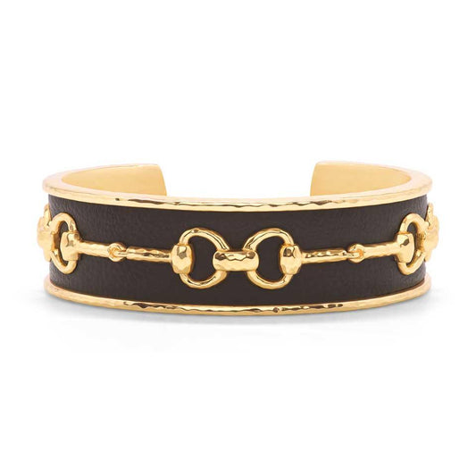 Snaffle Bit Cuff - Vegan Espresso Leather