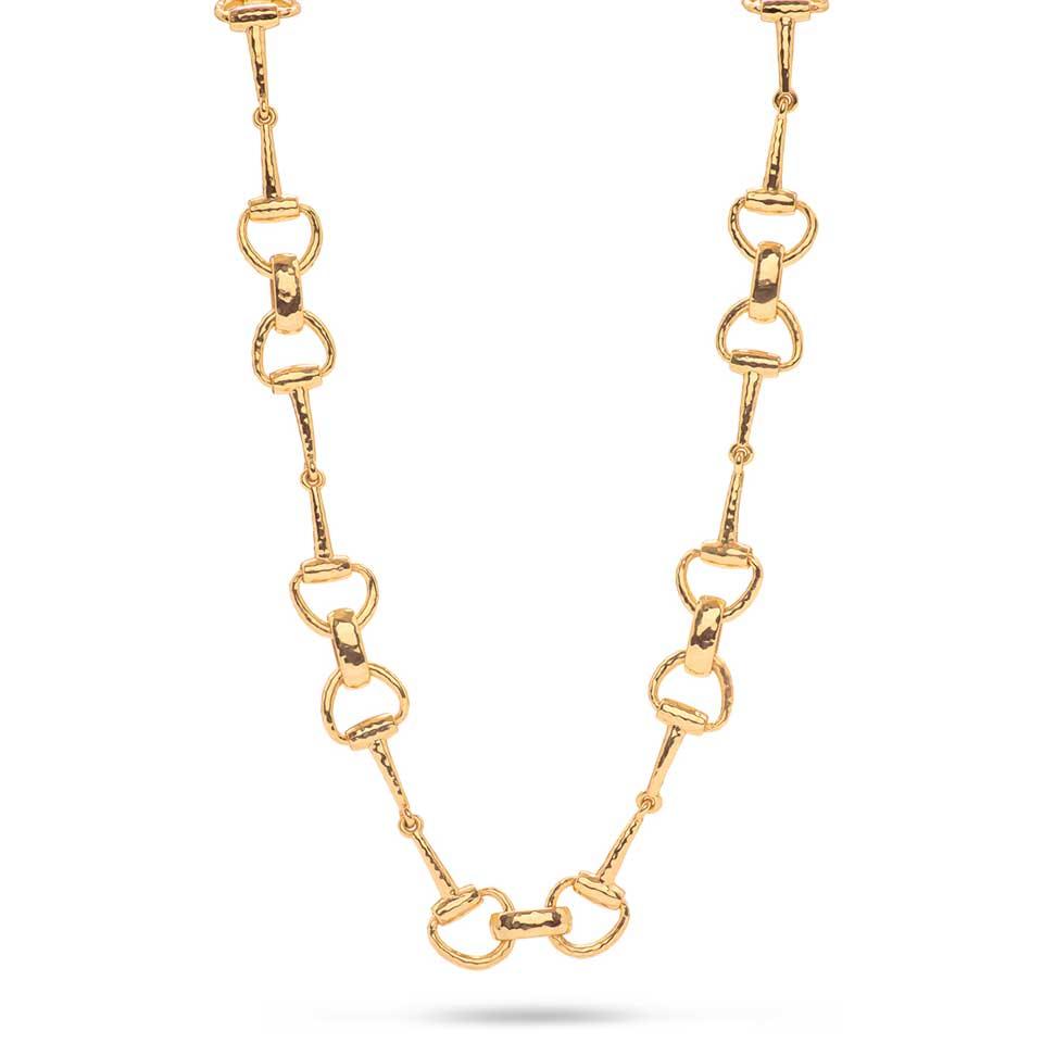 Snaffle Bit Chain Necklace, 20" - Gold