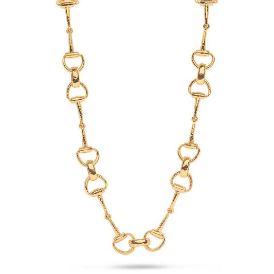 Snaffle Bit Chain Necklace, 20" - Gold