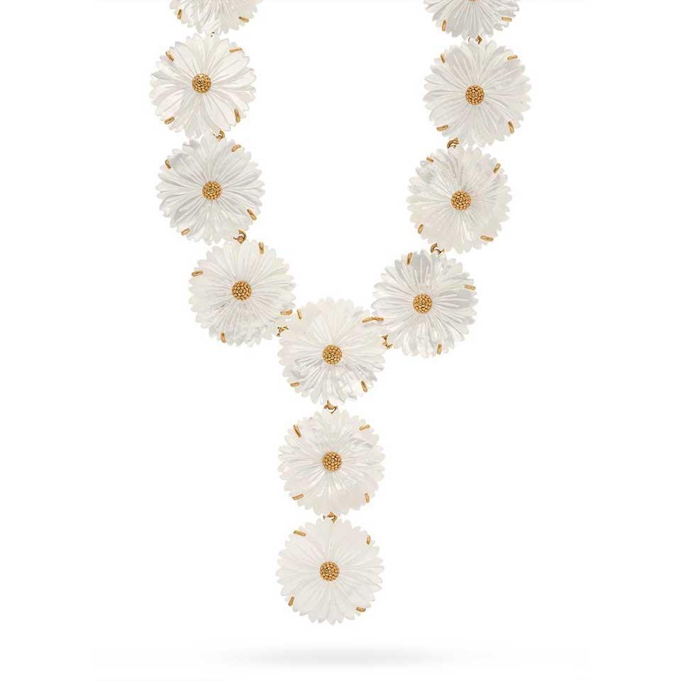Floral Convertible Necklace, 16' - MOP