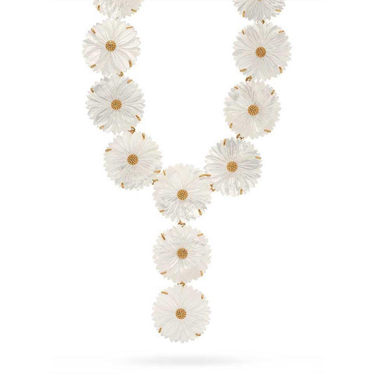 Floral Convertible Necklace, 16' - MOP