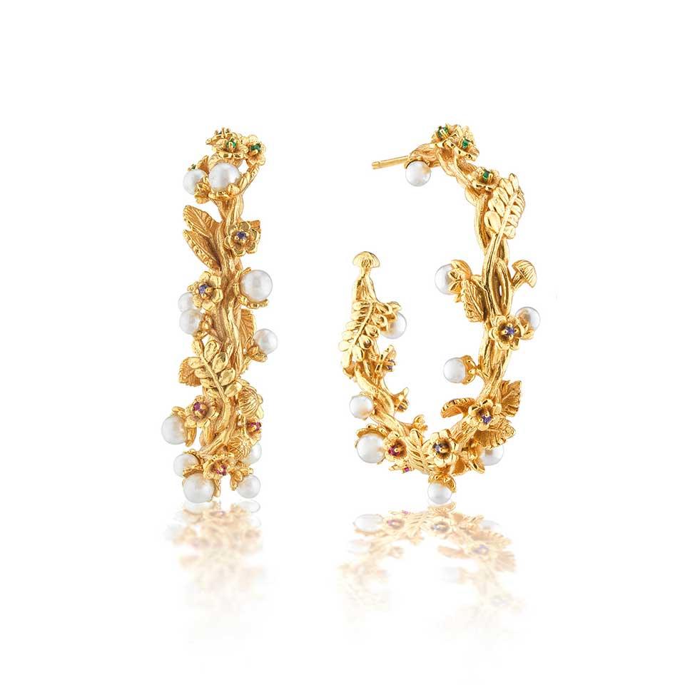 Grande Hoop Earrings - Pearl